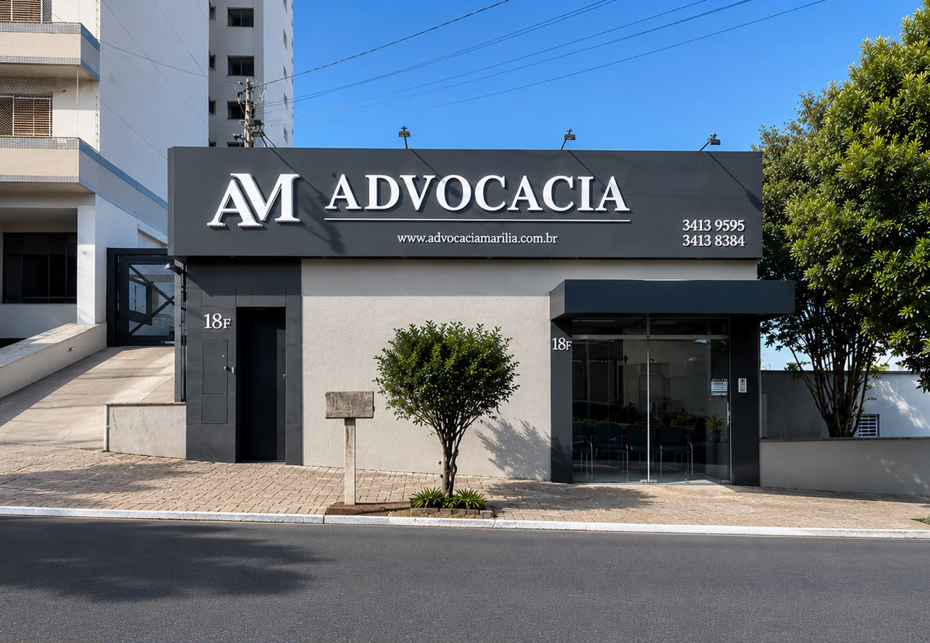 Fachada da Advocacia Marília, na Avenida Gonçalves Dias, 18